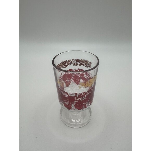 VTG French Luminarc Gold & Red Grape/Leaf Design Cordial Glass & Decanter Set - Picture 13 of 16